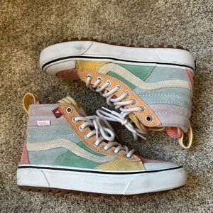 Pastel multi-colored vans high top women’s 6.5